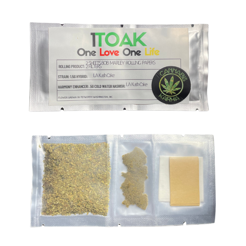 1Toak Rolling Kit (Papers) | LA Kush Cake/LA Kush Cake Hash | Hybrid | 2g