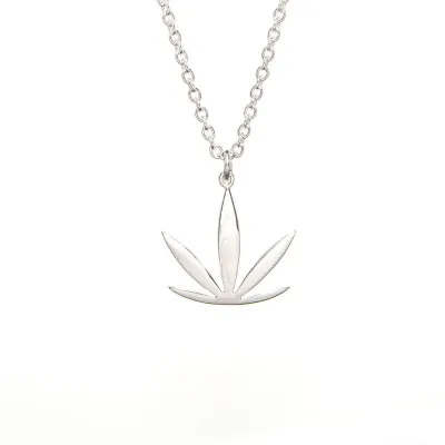 High Point Modern Leaf Sterling Silver Necklace