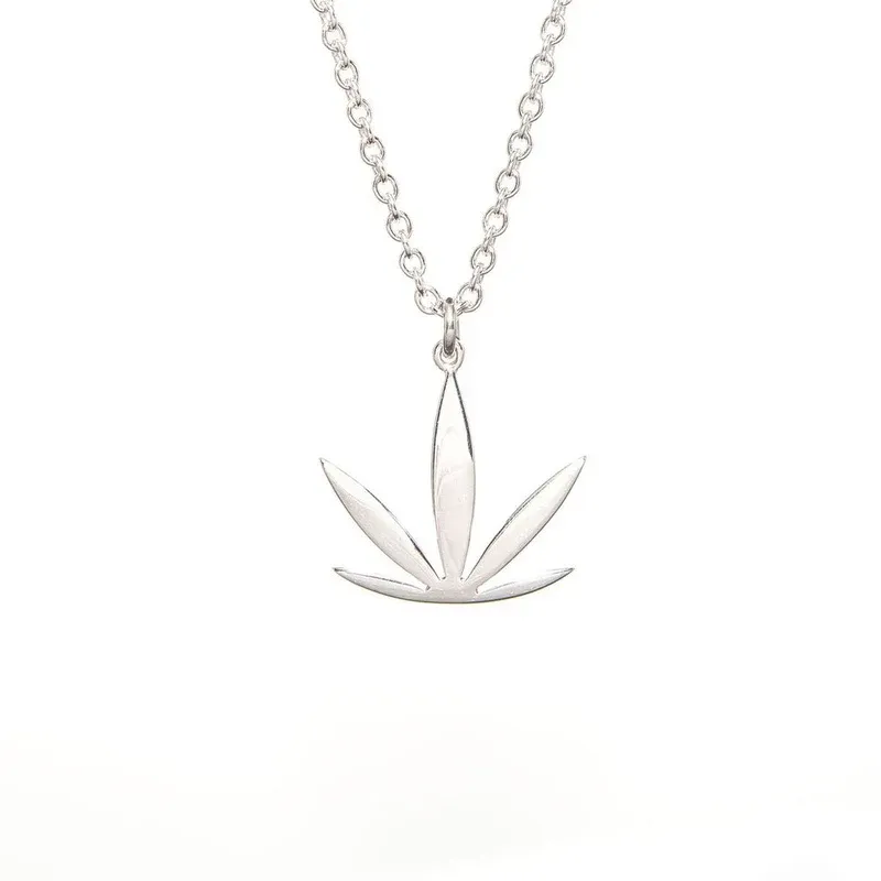High Point Modern Leaf Sterling Silver Necklace