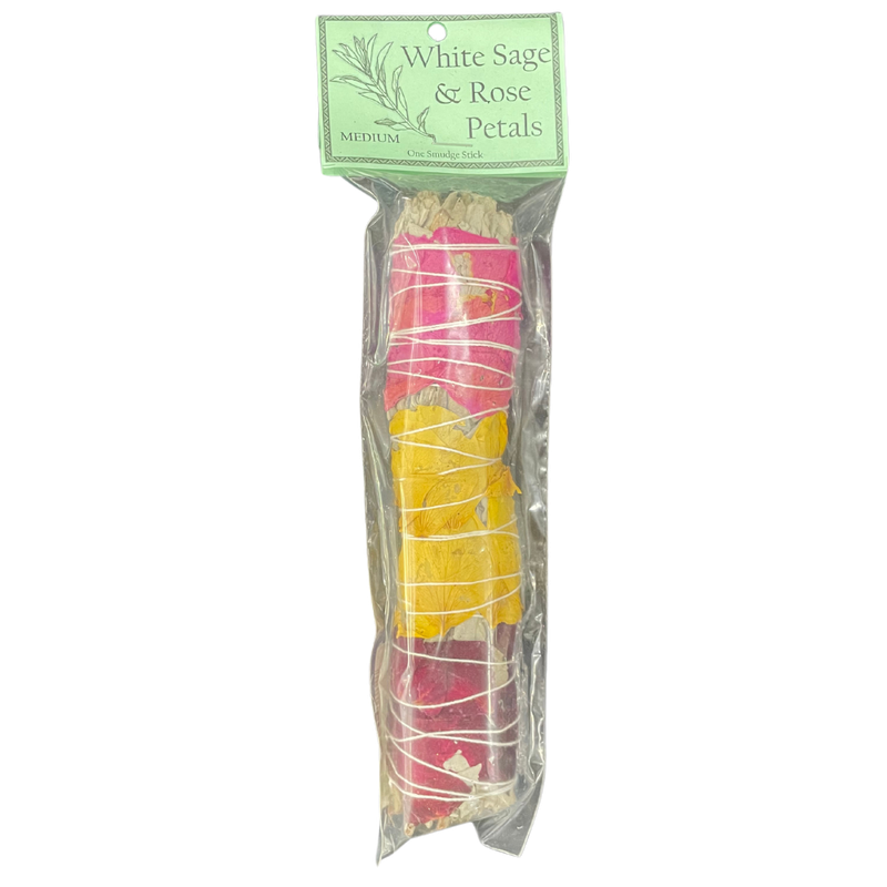 White Sage with Rose Petals 7" L