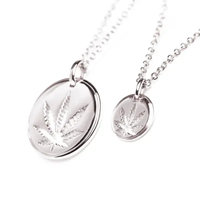 High Point Sativa Cutout Sterling Silver Necklace