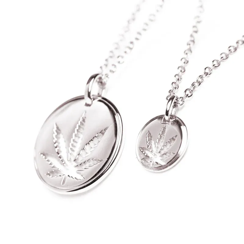 High Point Sativa Cutout Sterling Silver Necklace