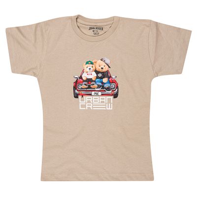 CAMISETA INFANTIL JOHN ROGER BROTHERS BEARS - BEGE ESCURO