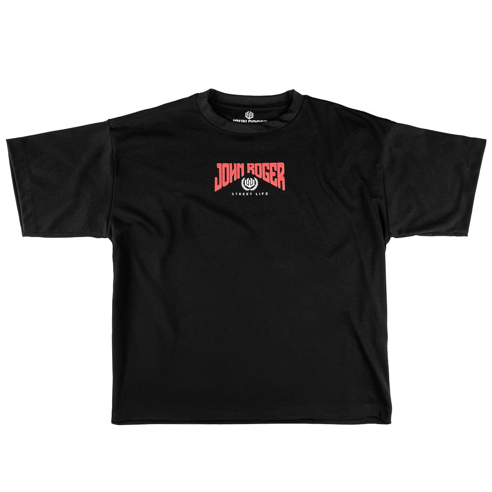 CAMISETA BOXY JOHN ROGER BASKET FLOWER - PRETO