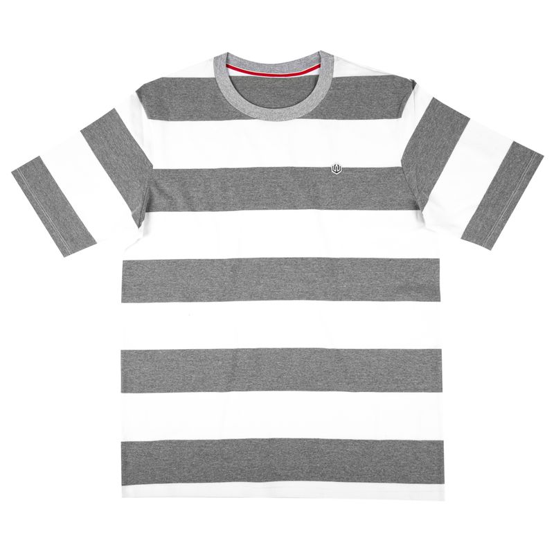 CAMISETA  MASCULINA JOHN ROGER LISTRADA - CINZA