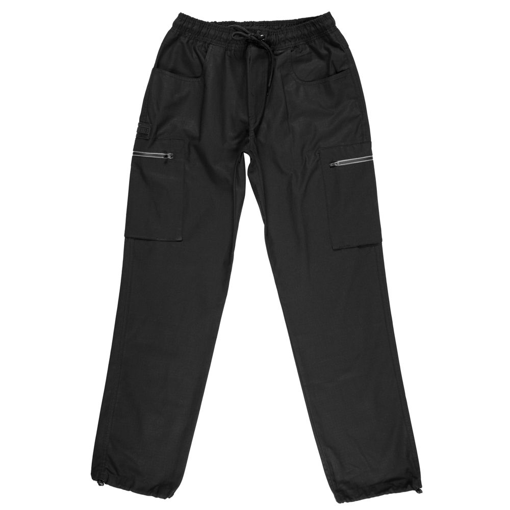 CALÇA CARGO POLIESTER COM ZIPER REFLETIVO - PRETO