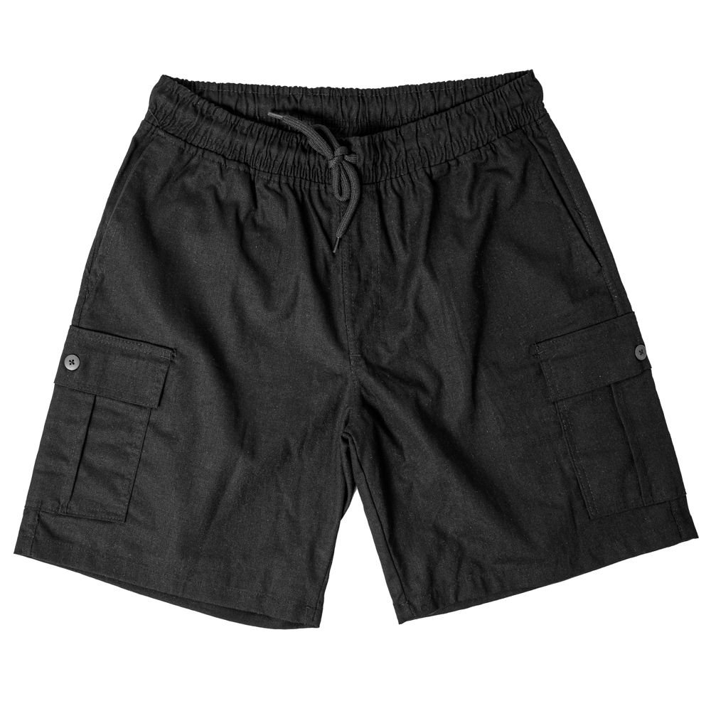 [INV25] BERMUDA CARGO LINHO - PRETO