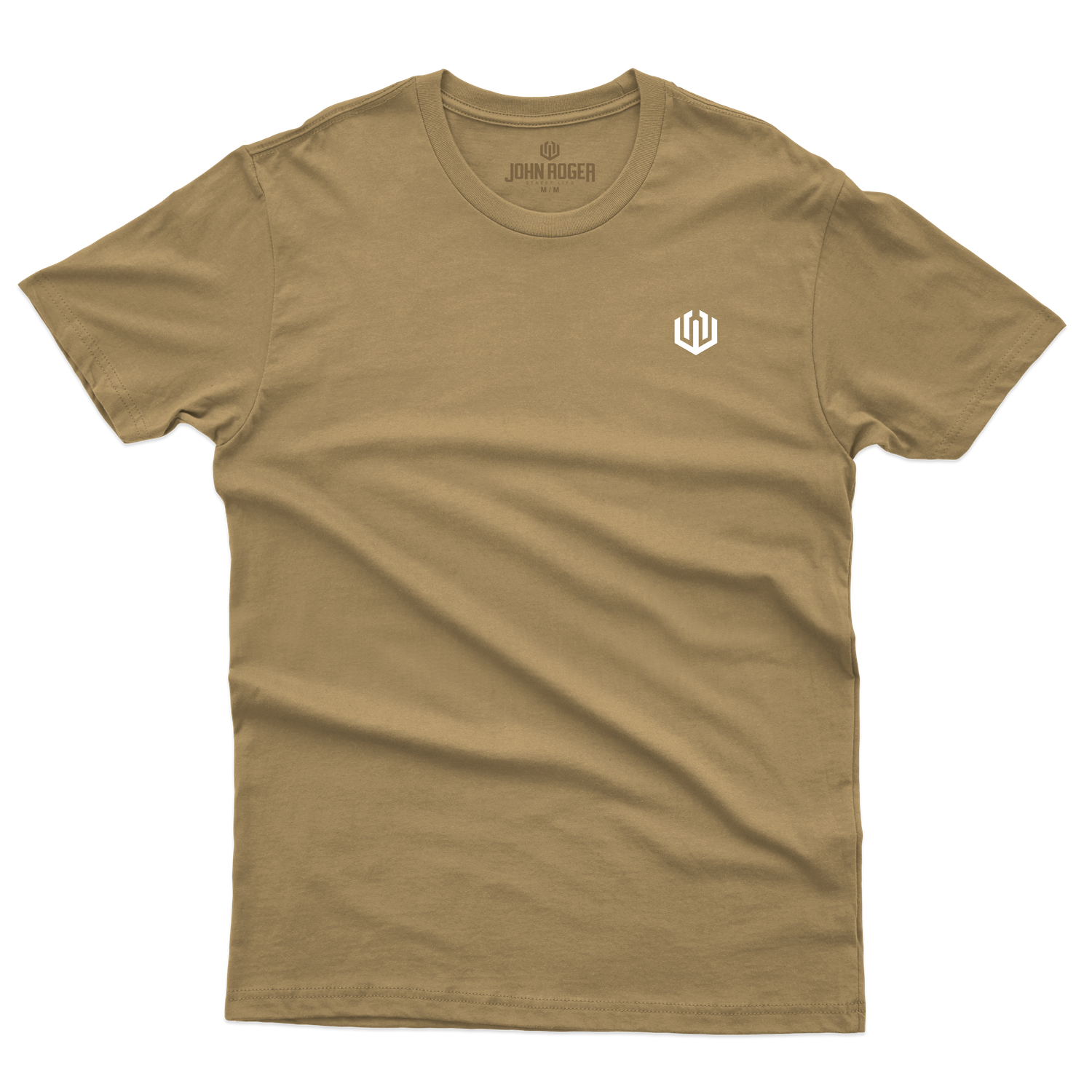 CAMISETA MASC LOGO OFICIAL JOHN ROGER - BEGE ESCURO