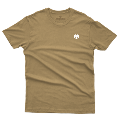 CAMISETA MASC LOGO OFICIAL JOHN ROGER - BEGE ESCURO