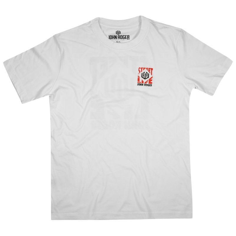 CAMISETA MASCULINA JOHN ROGER STREET LIFE LOGO -  BRANCO