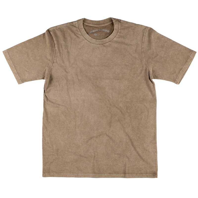 CAMISETA MARMORIZADA BORDADO - CAQUI