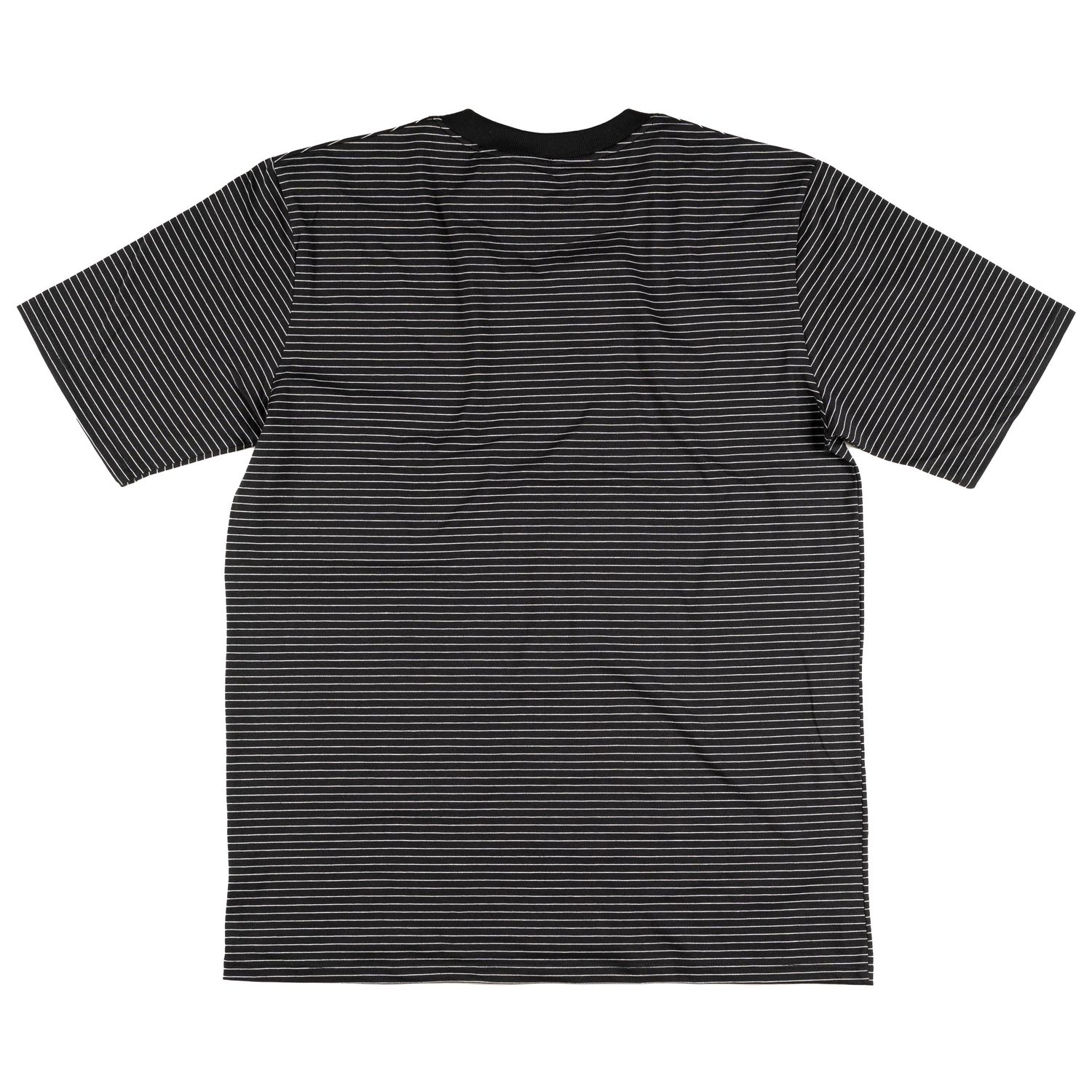 CAMISETA LISTRADA FIO TINTO STRETCH - PRETO/BRANCO