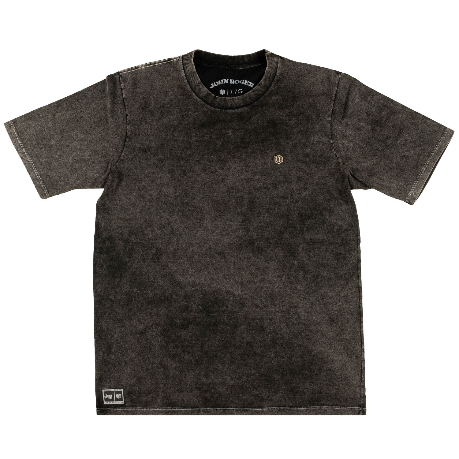 CAMISETA MARMORIZADA PATCH - PRETO
