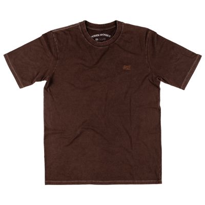 CAMISETA MARMORIZADA BORDADO - MARROM