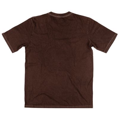 CAMISETA MARMORIZADA BORDADO - MARROM