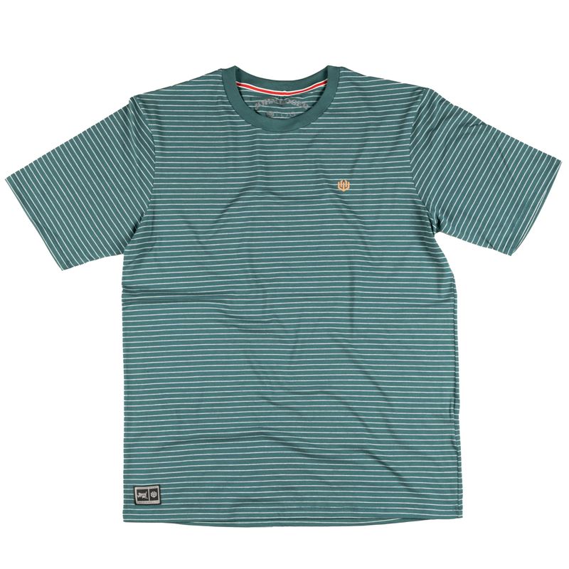 CAMISETA LISTRADA FIO TINTO STRETCH - VERDE/BRANCO