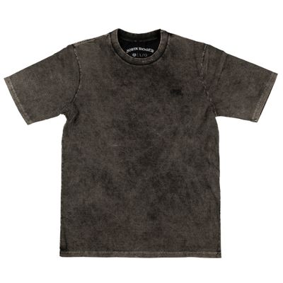 CAMISETA MARMORIZADA BORDADO - PRETO