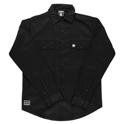 CAMISA MASCULINA MANGA LONGA SARJA - PRETO