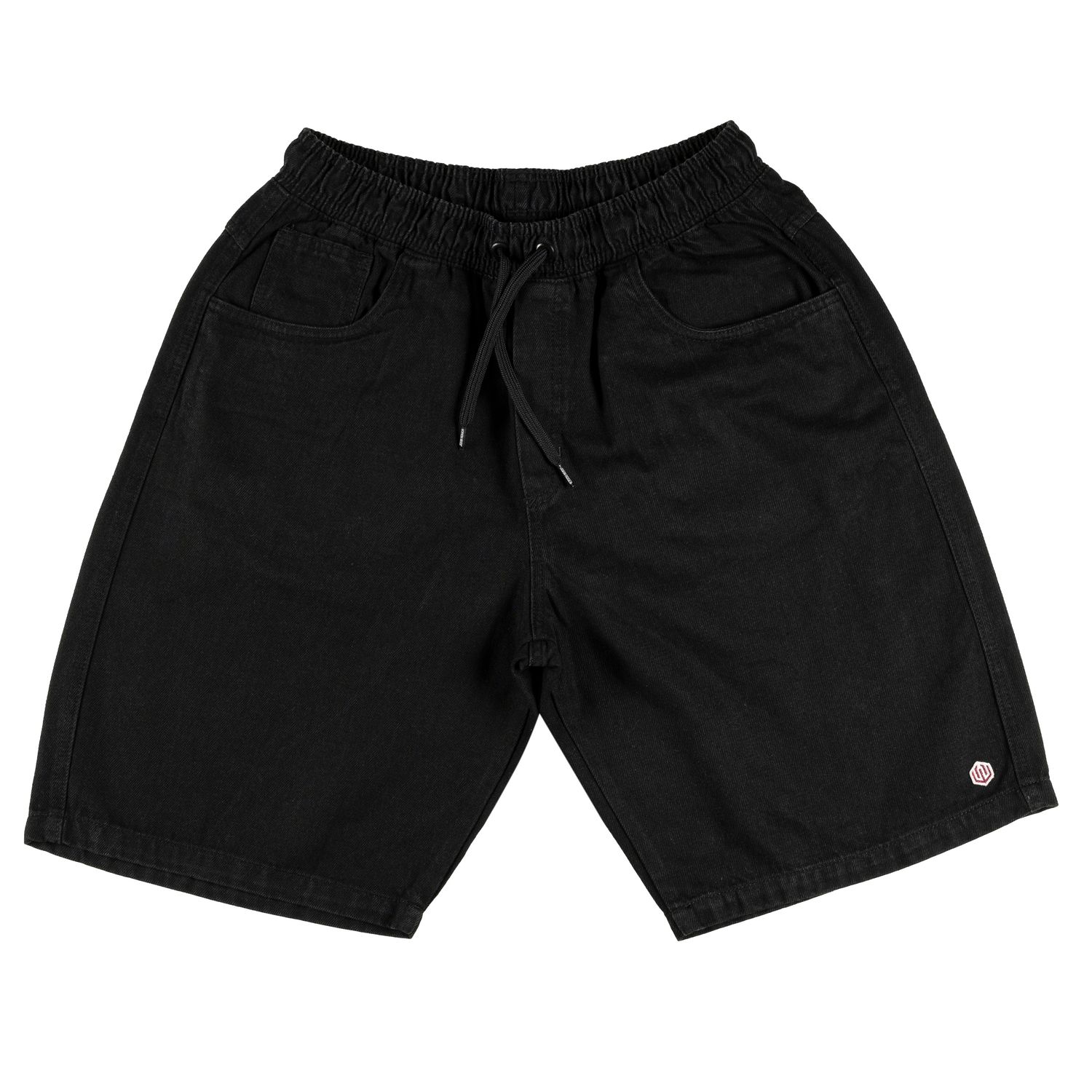 BERMUDA JEANS OVER 5 POCKETS ELASTICO - PRETO