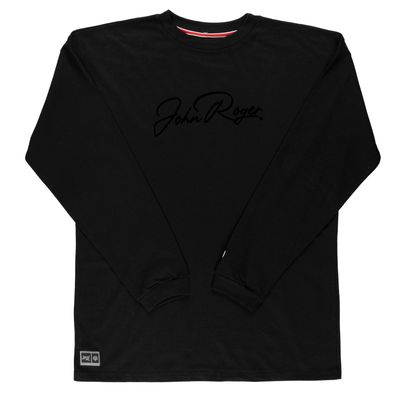 CAMISETA MALHÃO MANGA LONGA FLOCO - PRETO