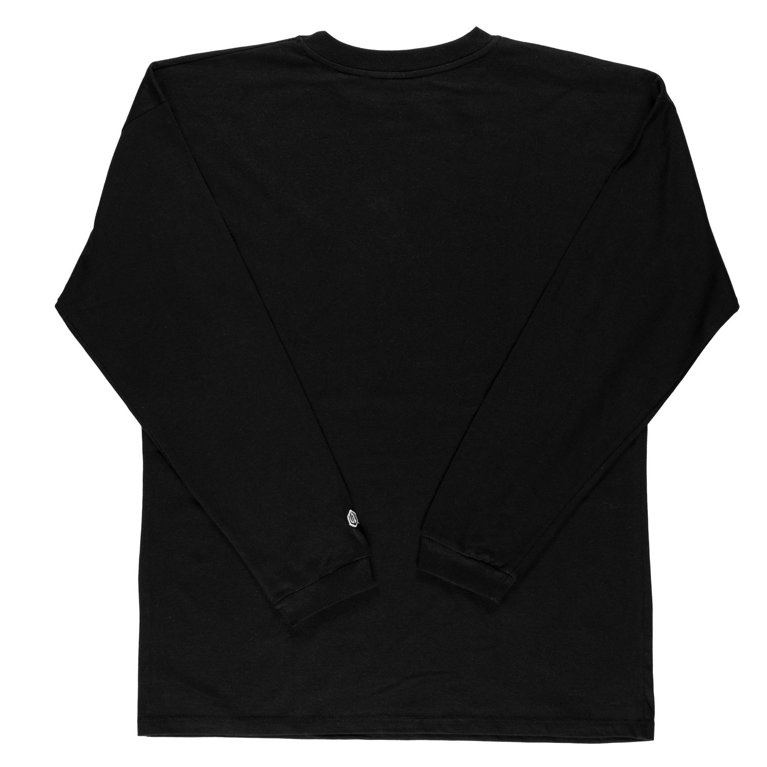 CAMISETA MALHÃO MANGA LONGA FLOCO - PRETO