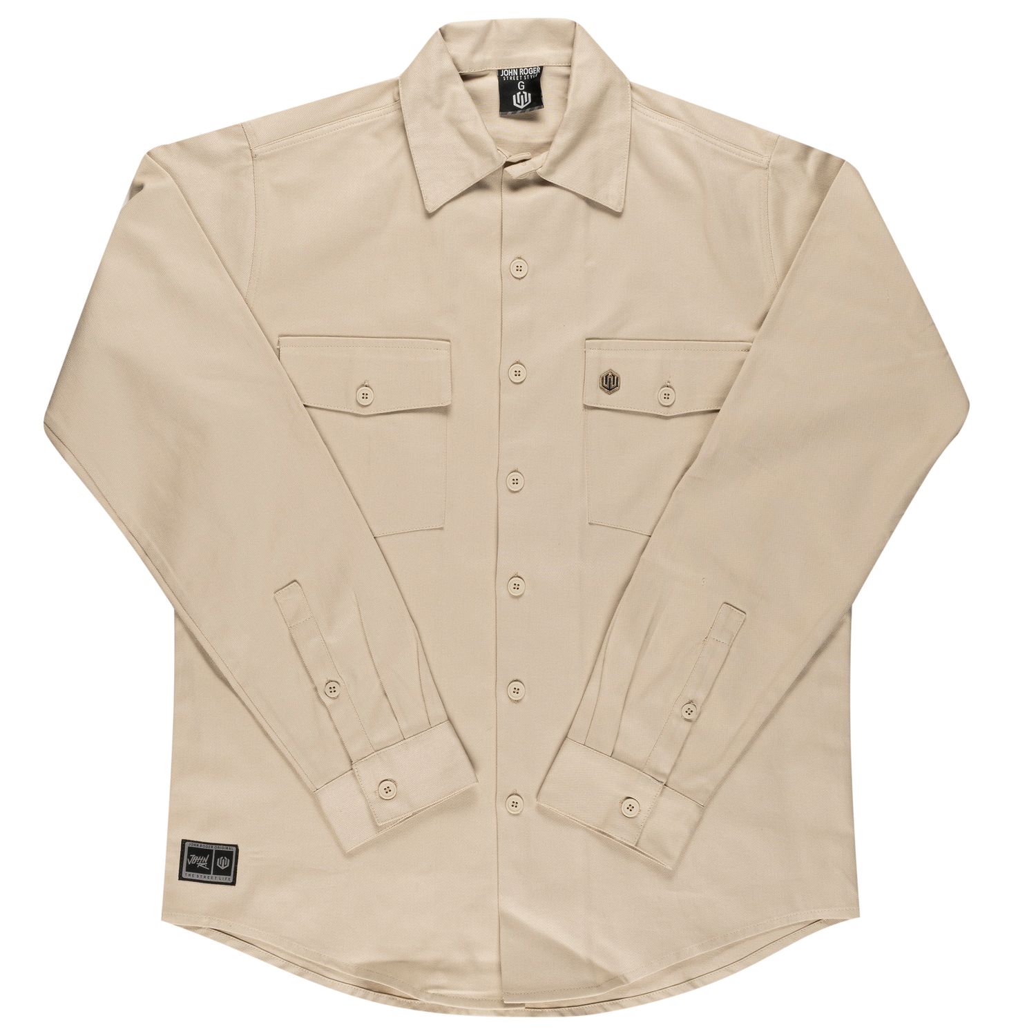 CAMISA MASCULINA MANGA LONGA SARJA - AREIA