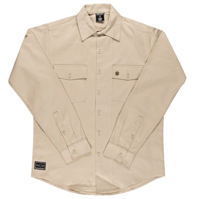 CAMISA MASCULINA MANGA LONGA SARJA - AREIA
