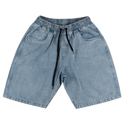 BERMUDA JEANS OVER 5 POCKETS ELASTICO - DELAVE MARMORIZADO