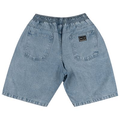 BERMUDA JEANS OVER 5 POCKETS ELASTICO - DELAVE MARMORIZADO