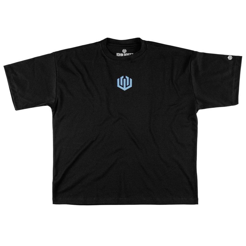 CAMISETA BOXY SUEDINE ELETRICA - PRETO