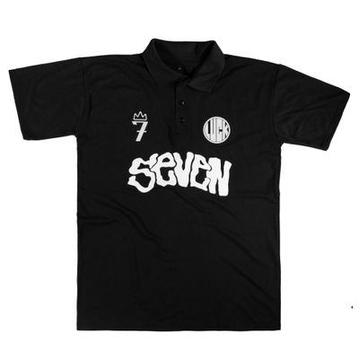 CAMISETA POLO SEVEN LUCK SILK RELEVO - PRETO