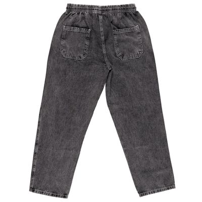 CALÇA RETA PARTE TRASEIRA, JEANS MESCLA ESCURO MASCULINO COM CORDAO 