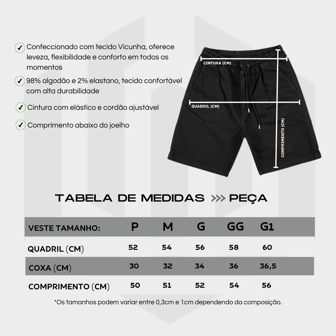 BERMUDA CARGO SARJA JOHN ROGER COMBAT - PRETO