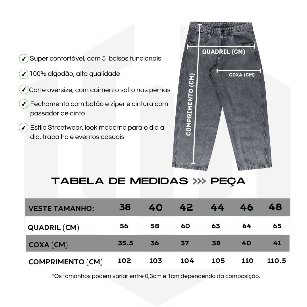 CALÇA BAGGY JEANS CÓZ OVERSIZED - MARINHO