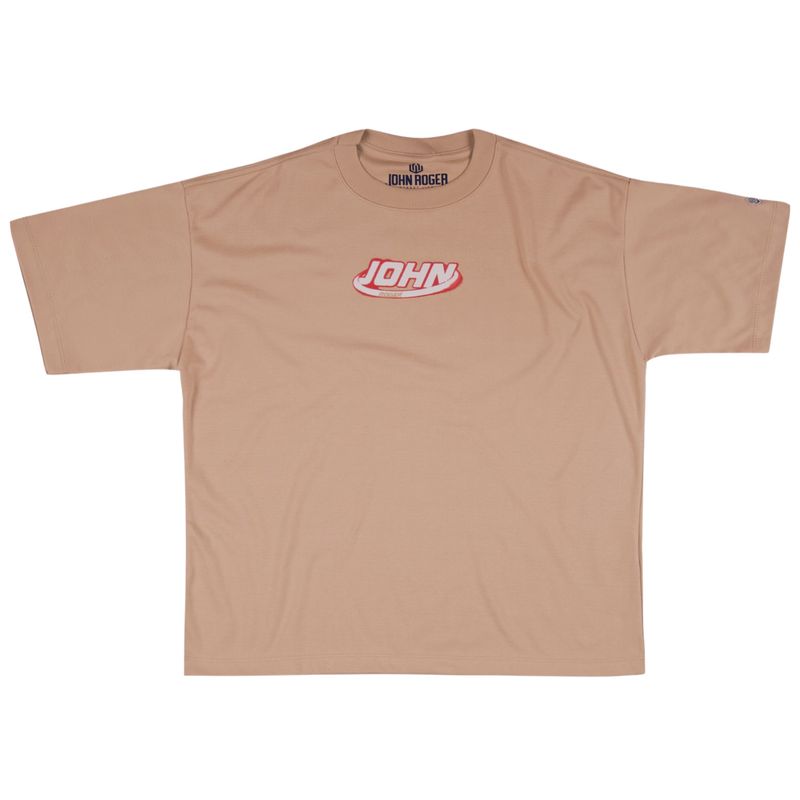 CAMISETA BOXY SUEDINE MESH - AVELÃ