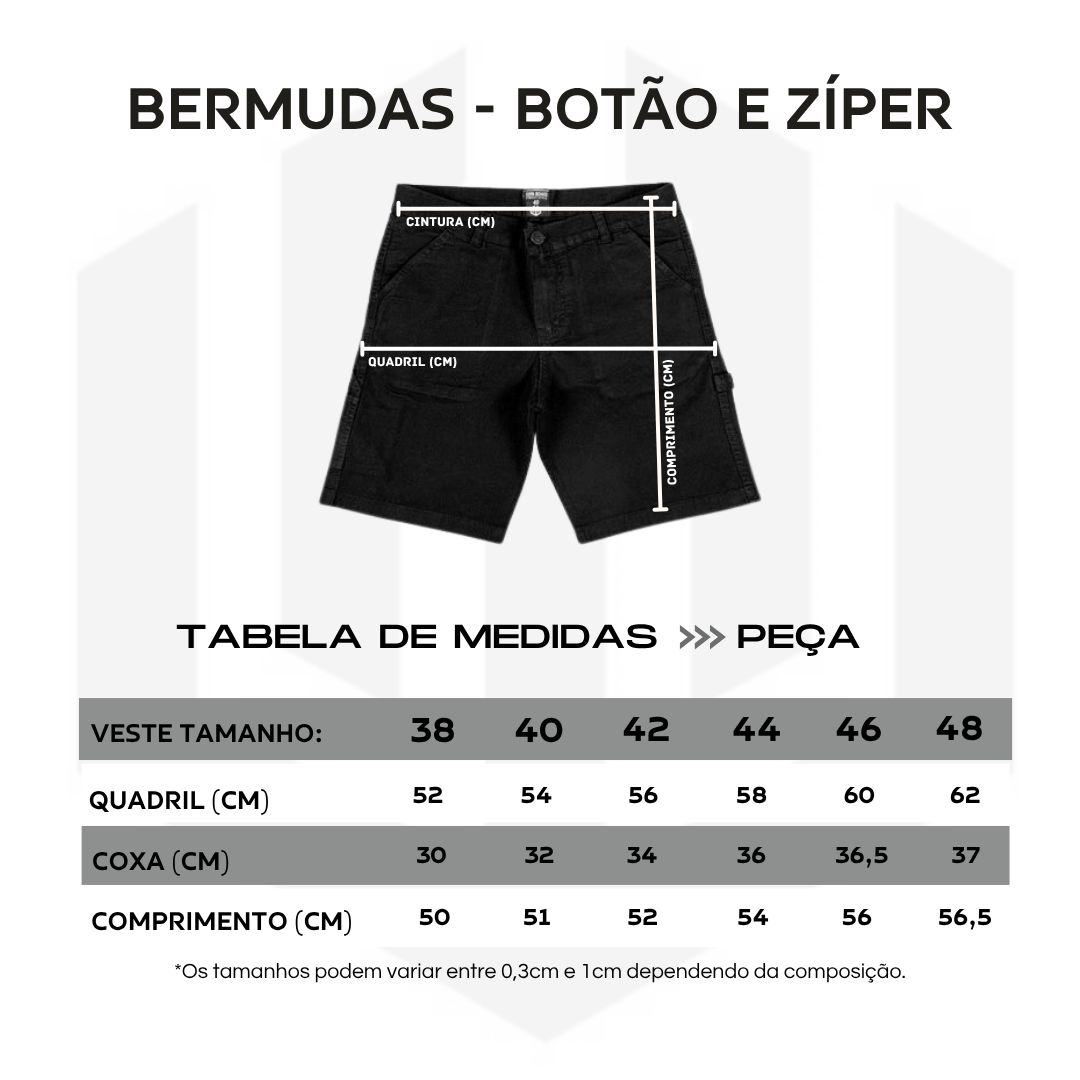 BERMUDA SARJA COZ 5 POCKETS JOHN ROGER - PRETO