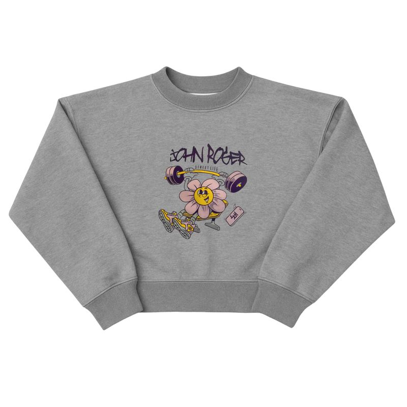 CROPPED MOLETOM HYPE GYM - CINZA MESCLA