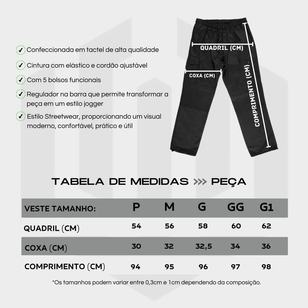 CALÇA ELASTICO CARGO MICROPESADO - VERDE OLIVA