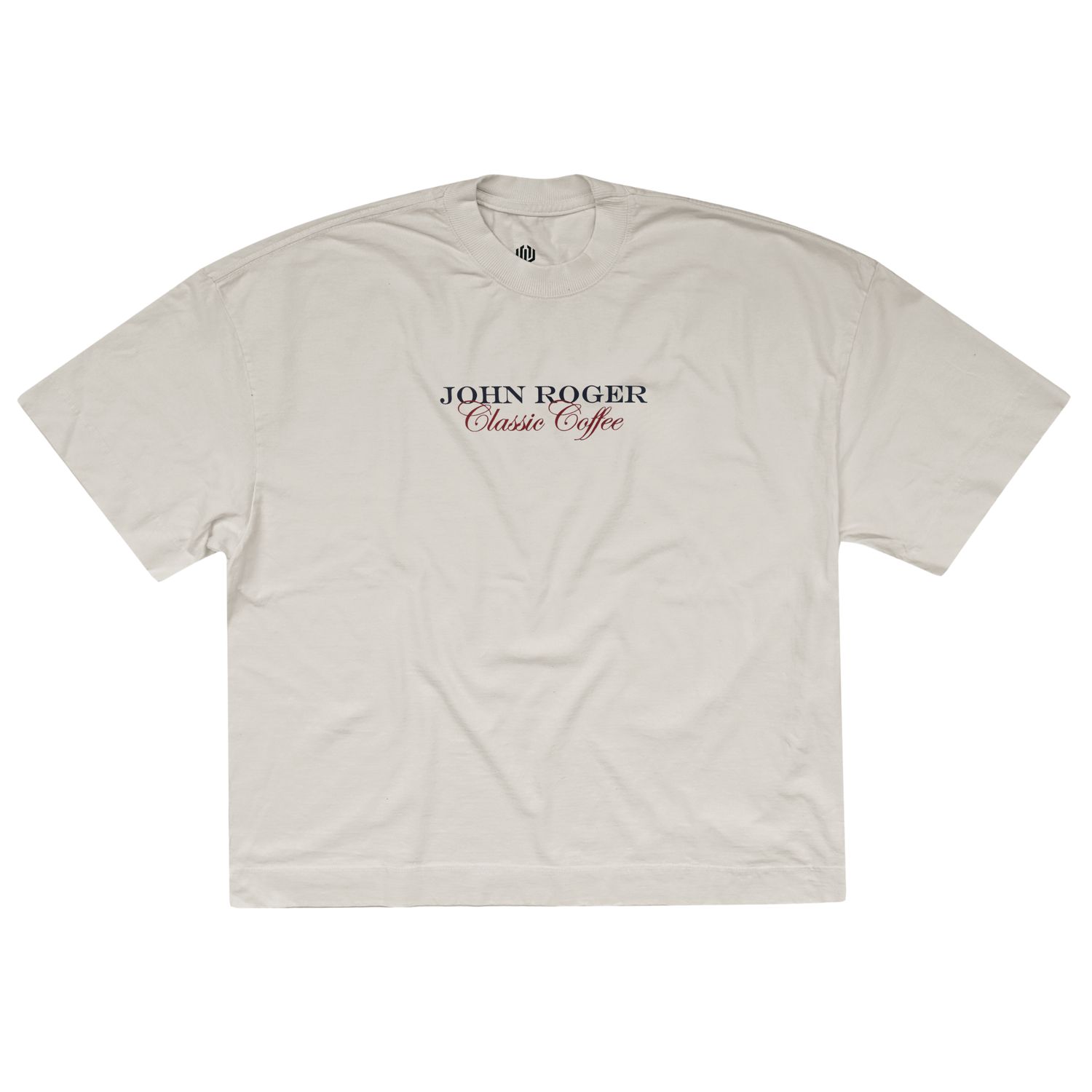CAMISETA BOXY LAVADO JOHN ROGER CLASSIC COFFEE - OFF WHITE