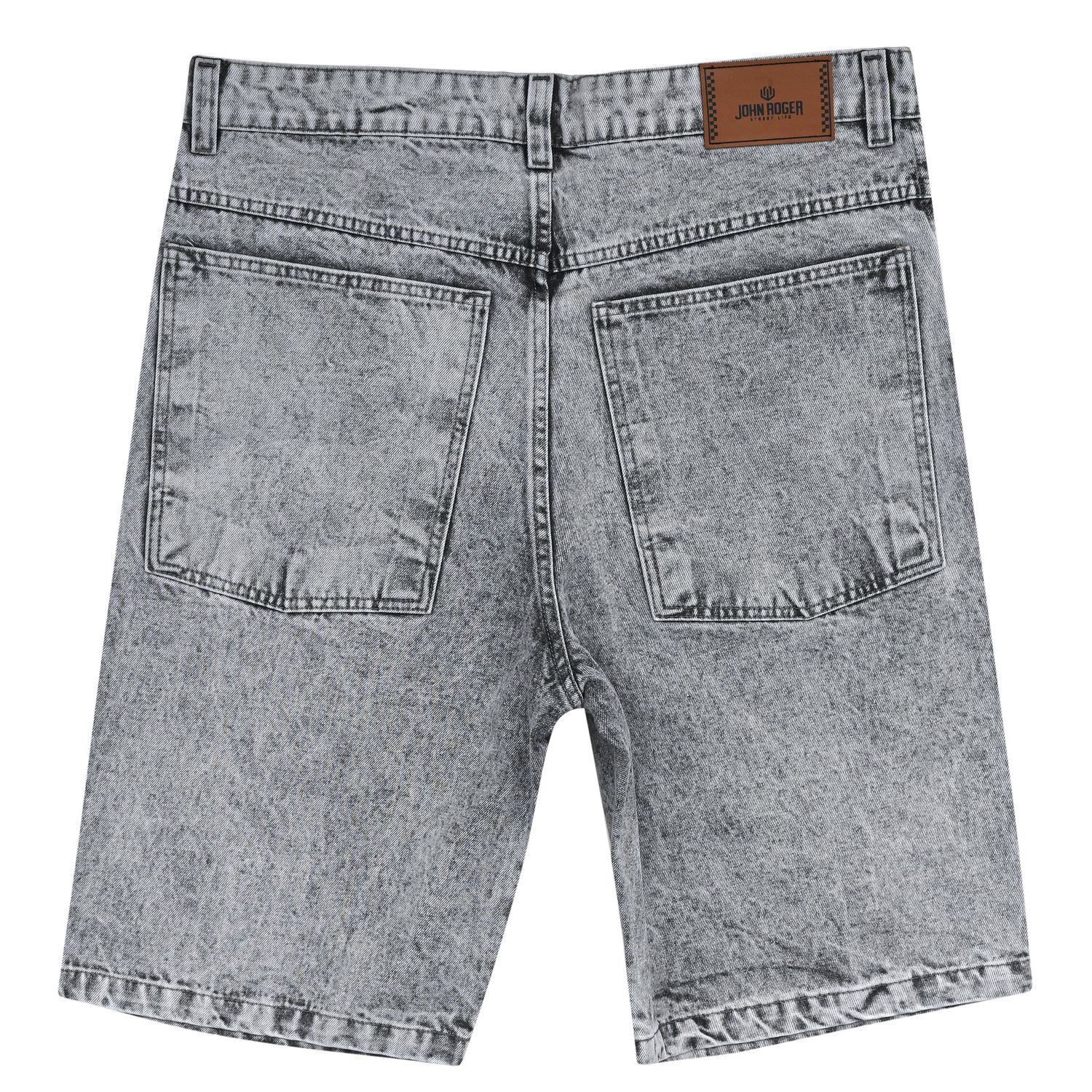 BERMUDA JORTS JEANS JOHN ROGER - BLACK MARMORIZADO