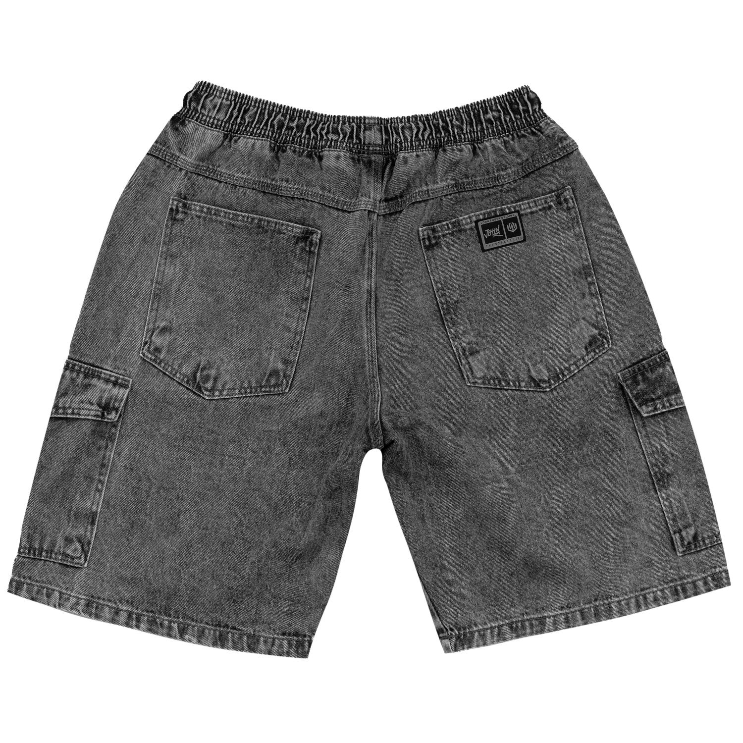 BERMUDA BAGGY CARGO JEANS JOHN ROGER - BLACK MARMORIZADO