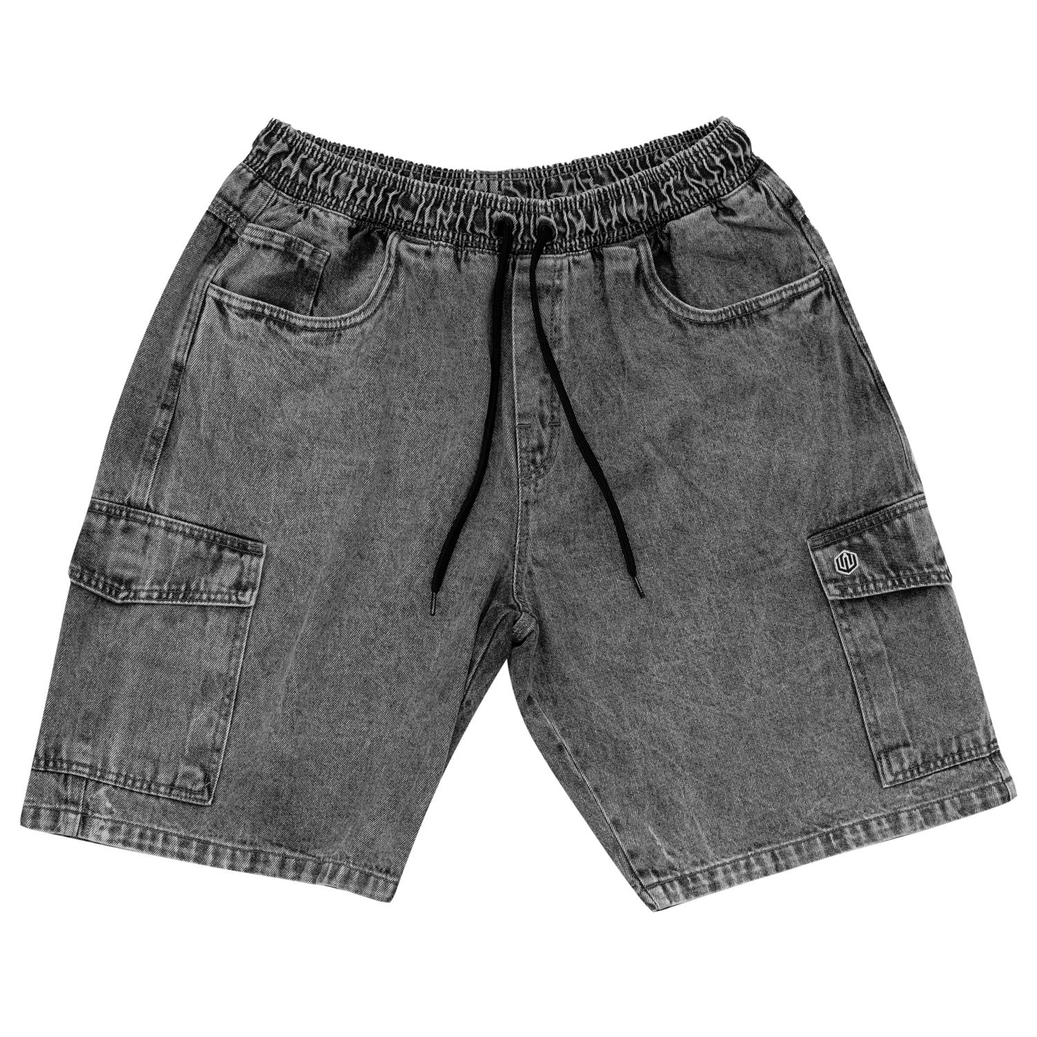 BERMUDA BAGGY CARGO JEANS JOHN ROGER - BLACK MARMORIZADO