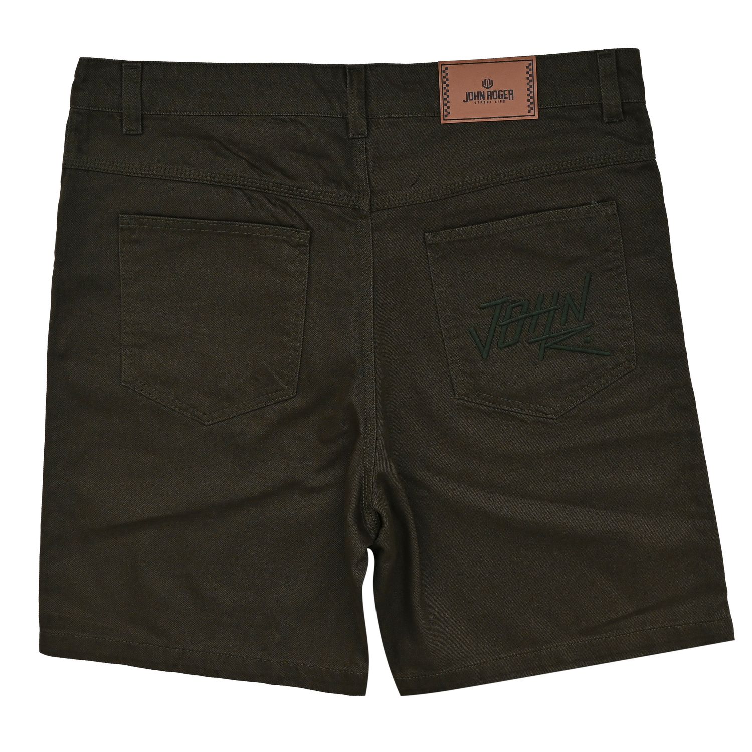 BERMUDA SARJA COZ 5 POCKETS JOHN ROGER - VERDE MILITAR