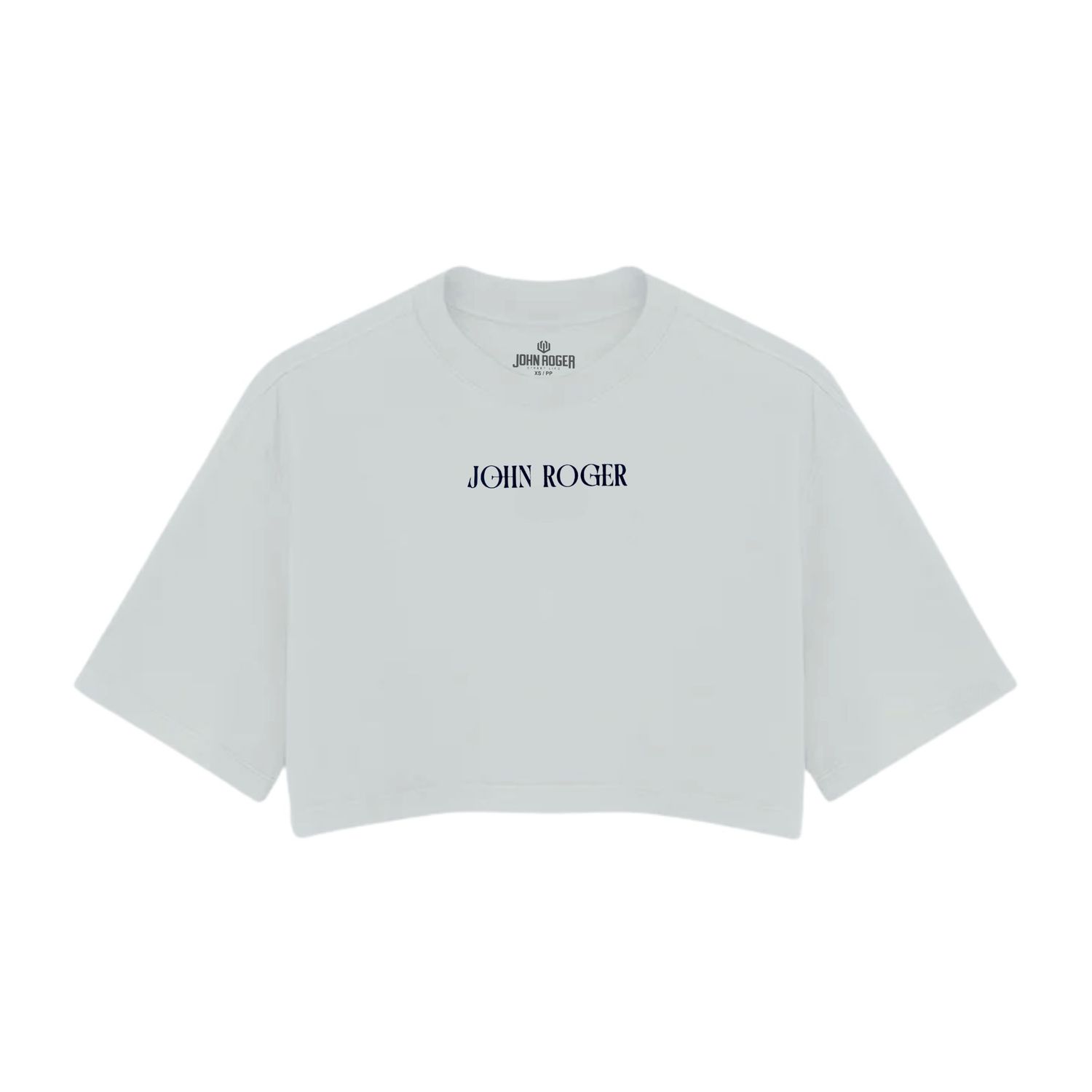 CROPPED OVERSIZED BASIC LIGHT JOHN ROGER ART FLOWER - BRANCO