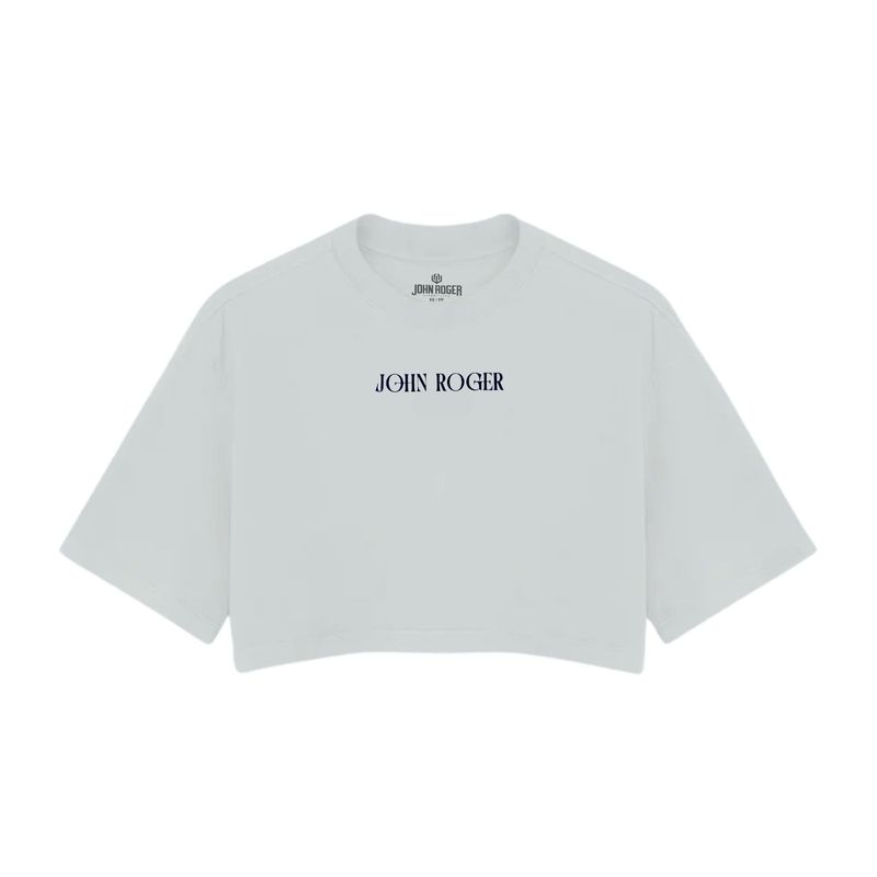 CROPPED OVERSIZED BASIC LIGHT JOHN ROGER ART FLOWER - BRANCO