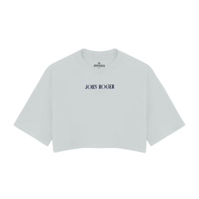 CROPPED OVERSIZED BASIC LIGHT JOHN ROGER ART FLOWER - BRANCO