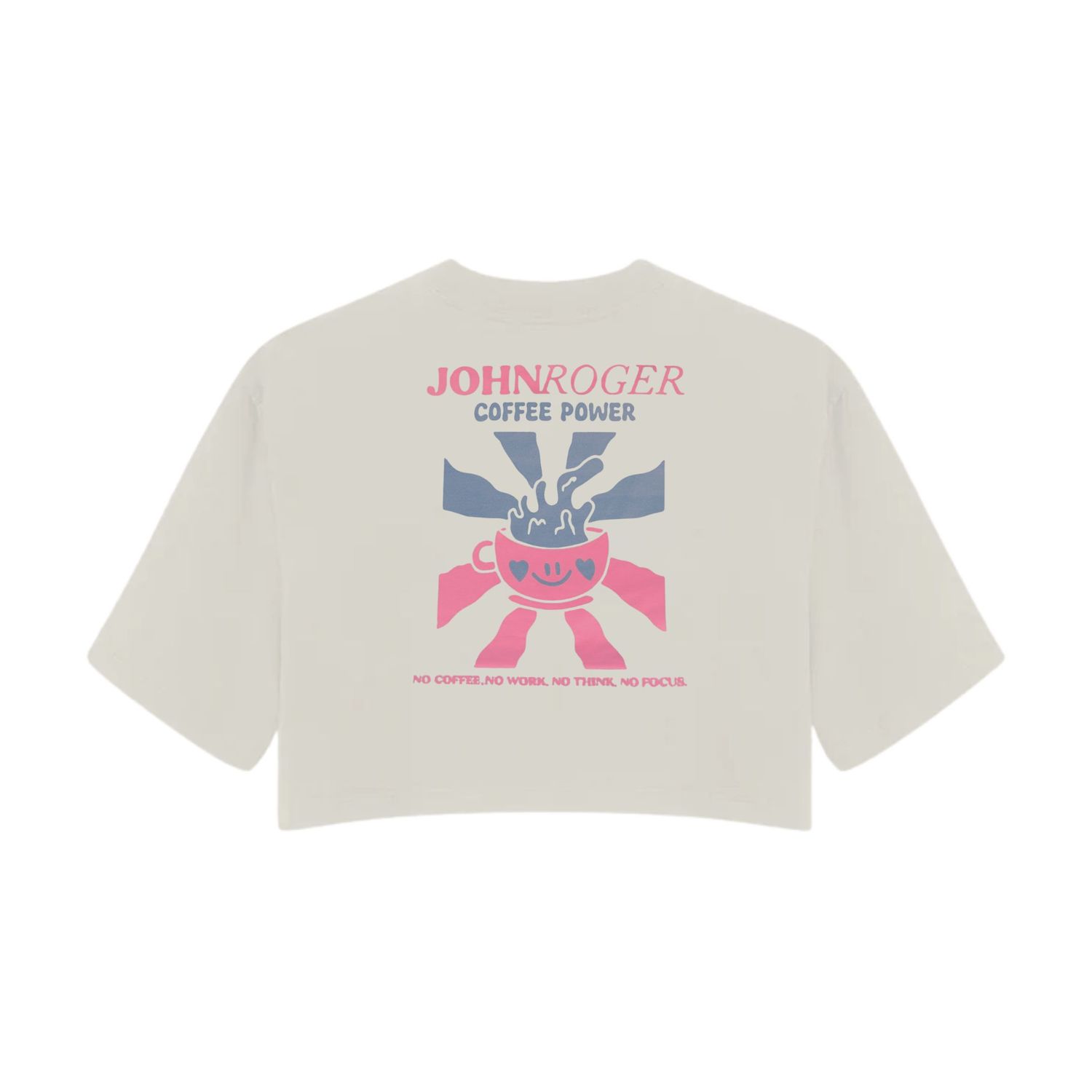 CROPPED OVERSIZED JOHN ROGER COFFEE POWER - OFF WHITE