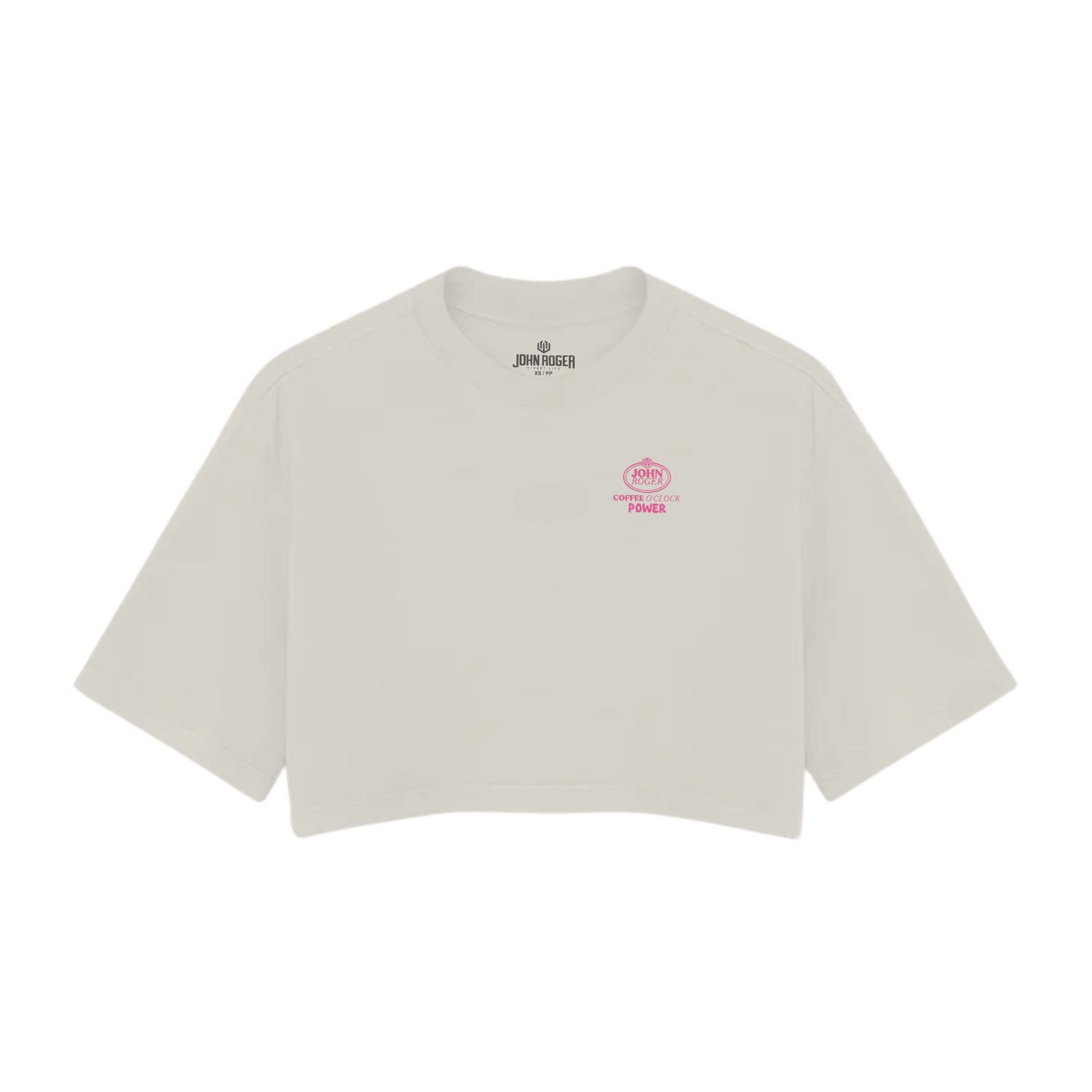 CROPPED OVERSIZED JOHN ROGER COFFEE POWER - OFF WHITE