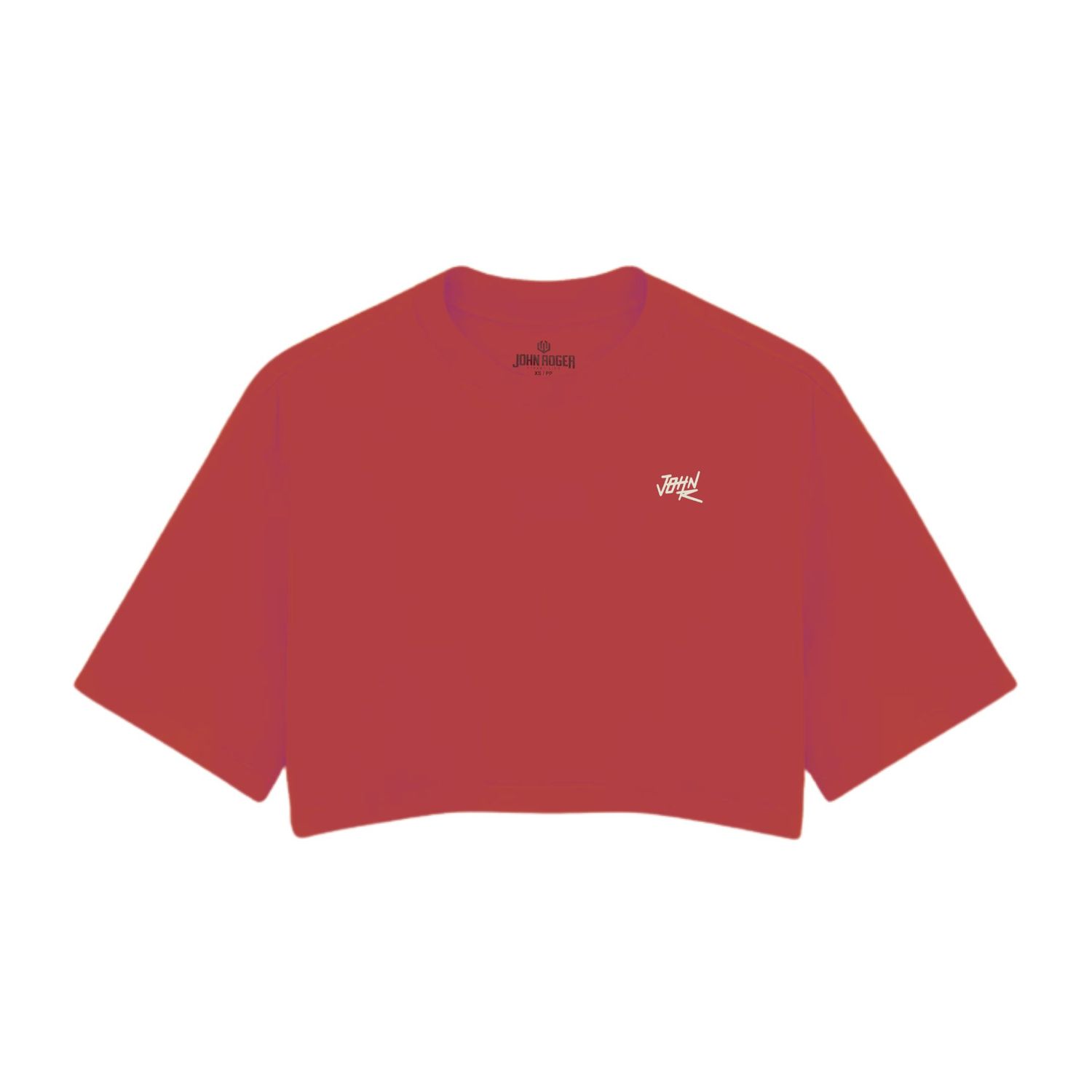 CROPPED OVERSIZED BASIC LIGHT JOHN ROGER LOGO STYLE - VERMELHO SUCRE