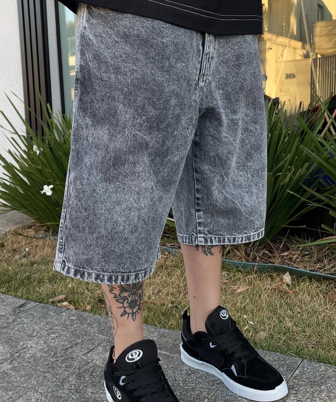 BERMUDA JORTS JEANS JOHN ROGER - BLACK MARMORIZADO